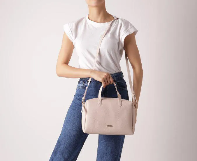 Bolsa Tote Média Branca Arredondada