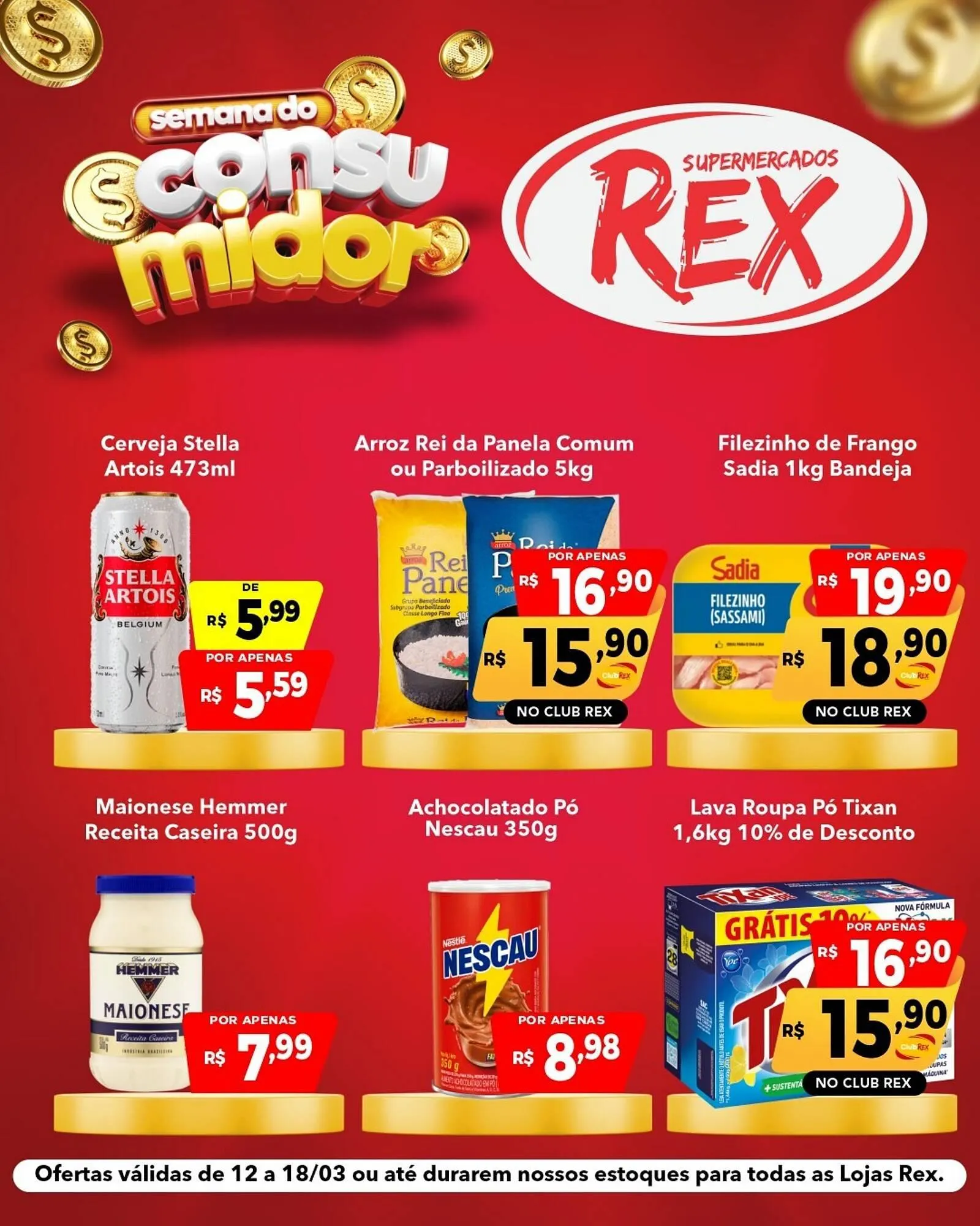 Encarte de Catálogo Supermercados Rex 12 de março até 18 de março 2026 - Pagina 1