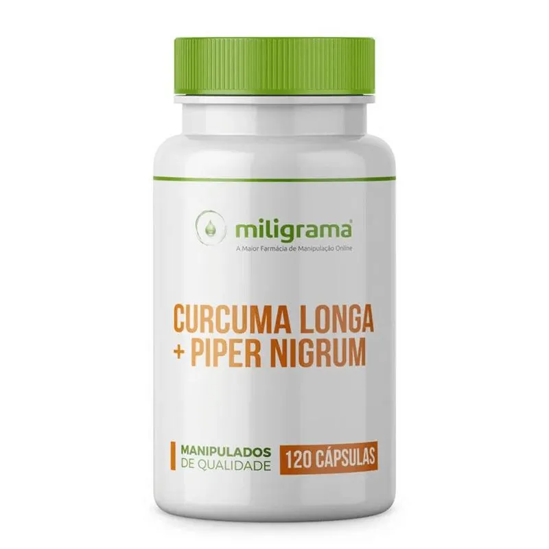 Curcuma Longa 300mg + Piper Nigrum 10mg: anti-inflamatório natural 120 Cápsulas