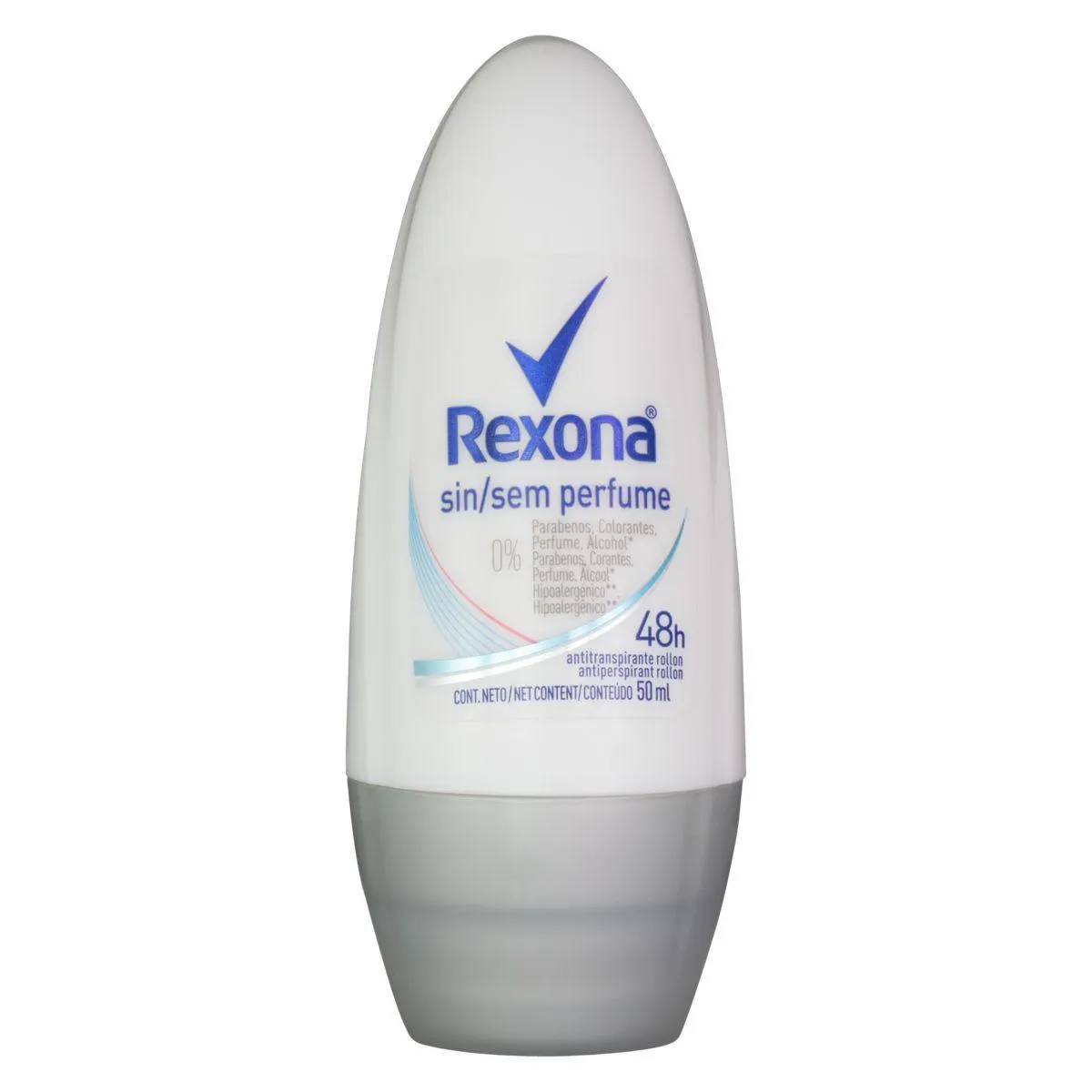 Desodorante Roll on Rexona 50ml Feminino Sem Perfume