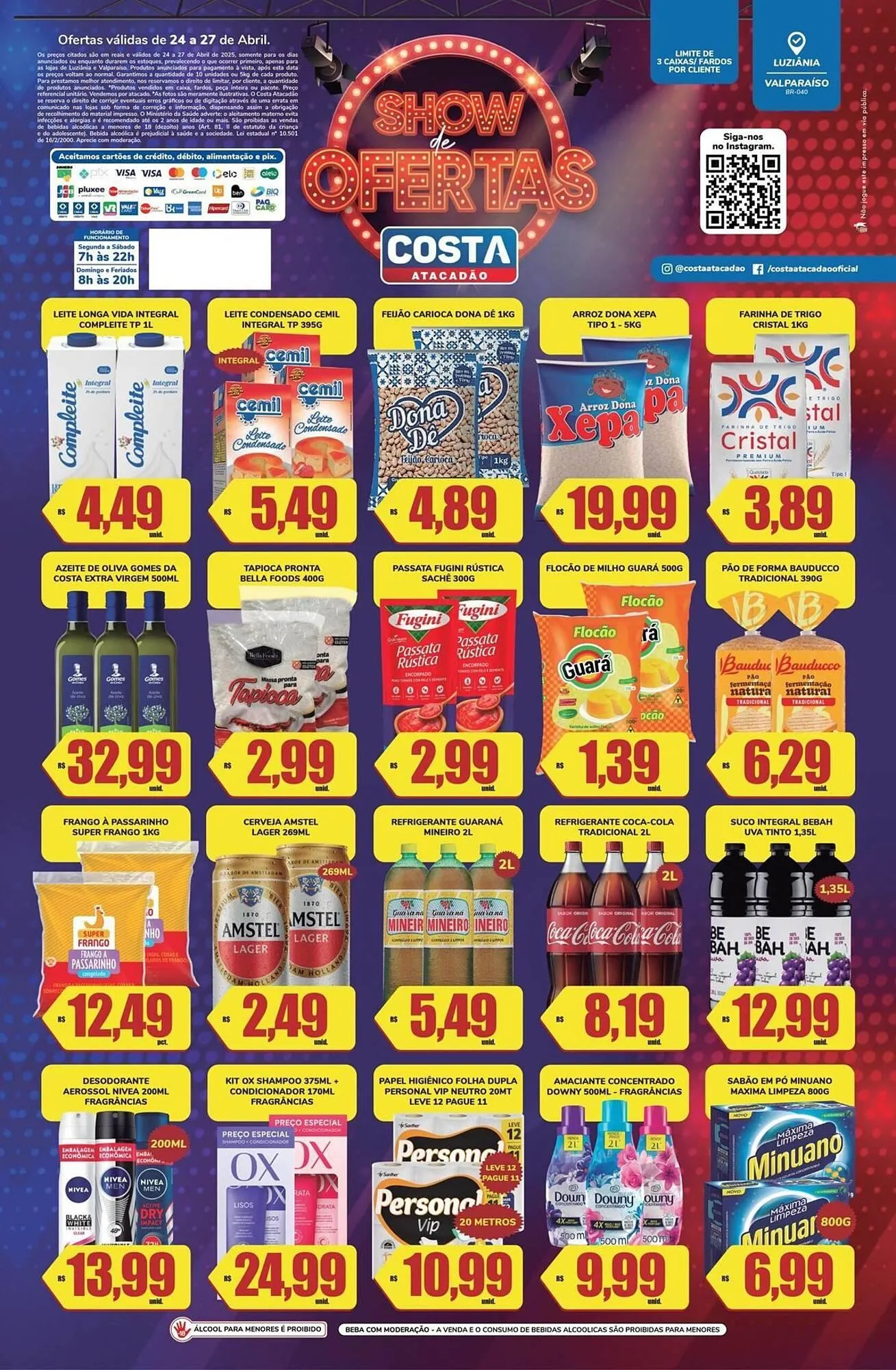 Encarte de Catálogo Costa Atacadão 24 de abril até 27 de abril 2025 - Pagina 1