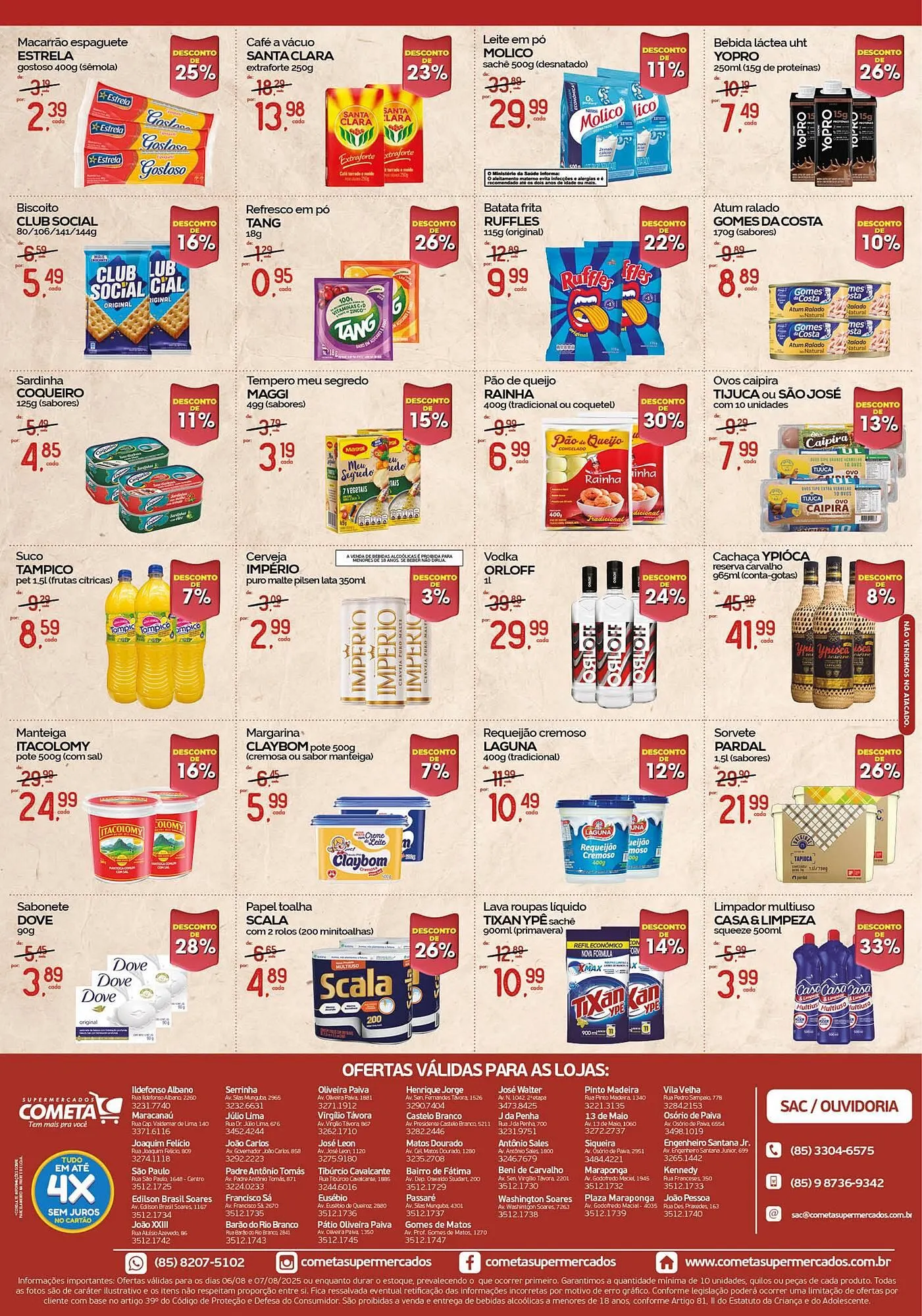 Encarte de Catálogo Cometa Supermercados 6 de agosto até 7 de agosto 2025 - Pagina 2