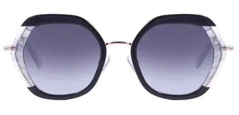 Óculos de Sol Feminino Hickmann HI90002 Oversized Preto com Azul