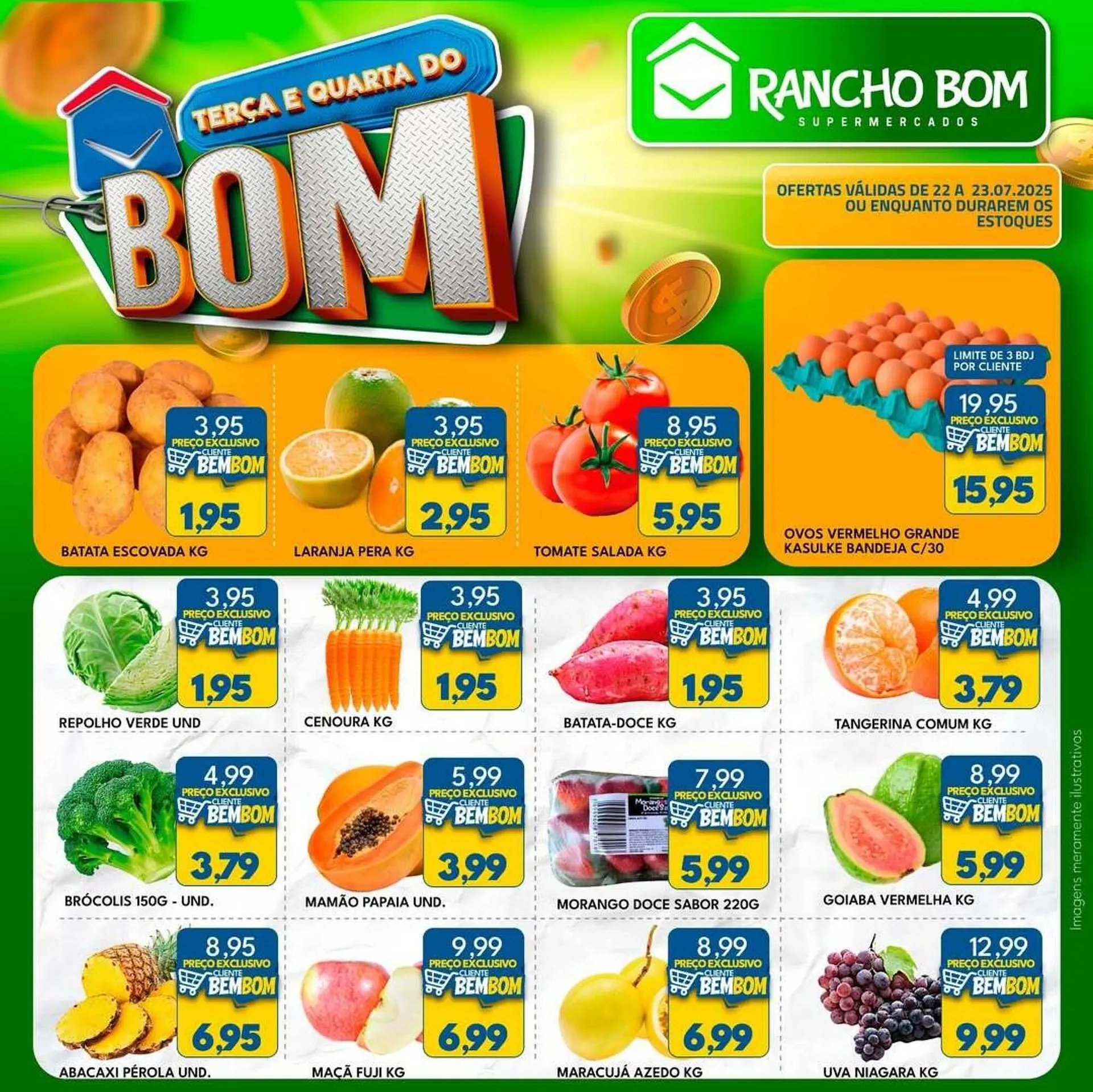 Encarte de Catálogo Rancho Bom Supermercados 22 de julho até 23 de julho 2025 - Pagina 1