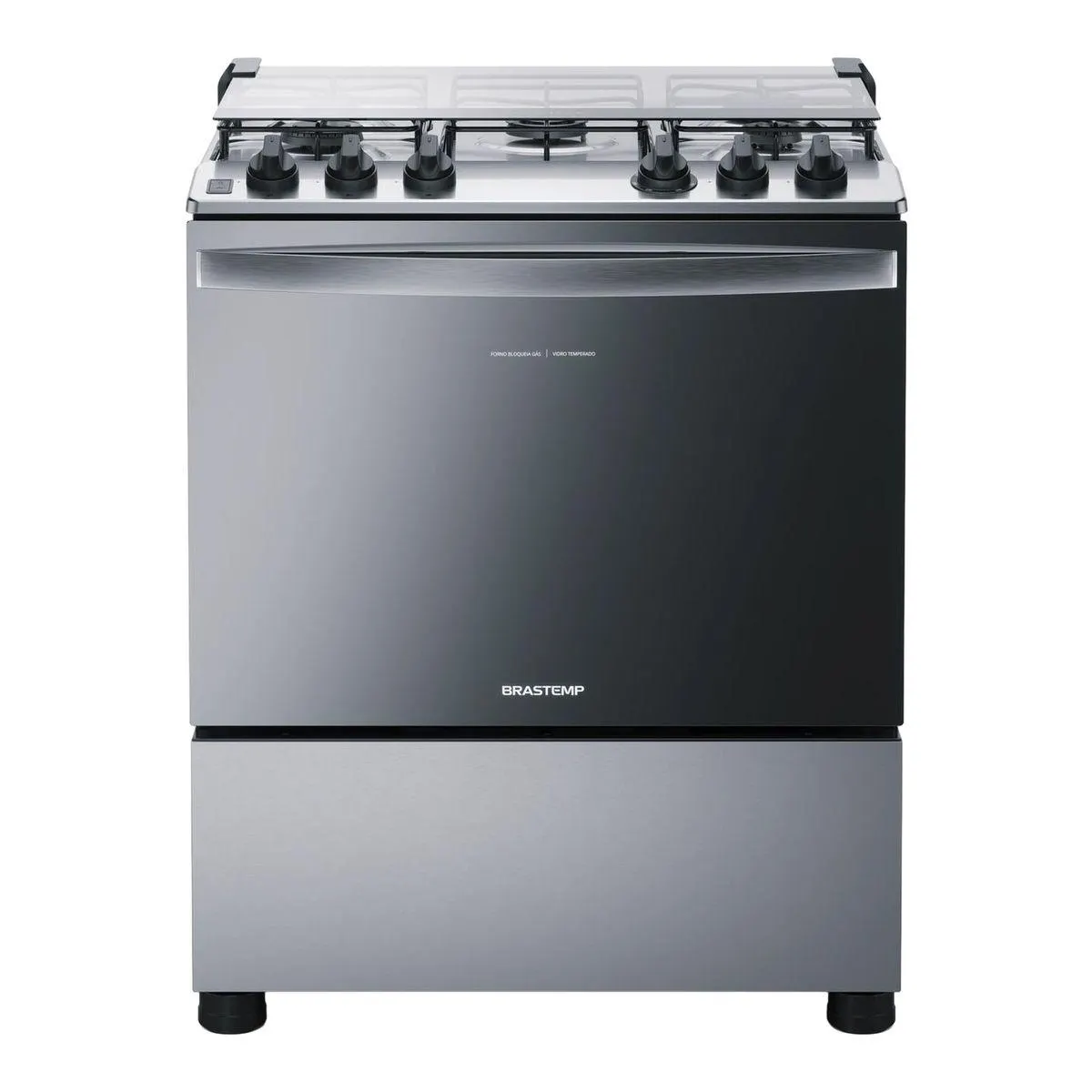 Fogão Brastemp 5 Bocas Cor Inox com Botões Removíveis e Exclusivo Aro Protetor - BFS5NCR