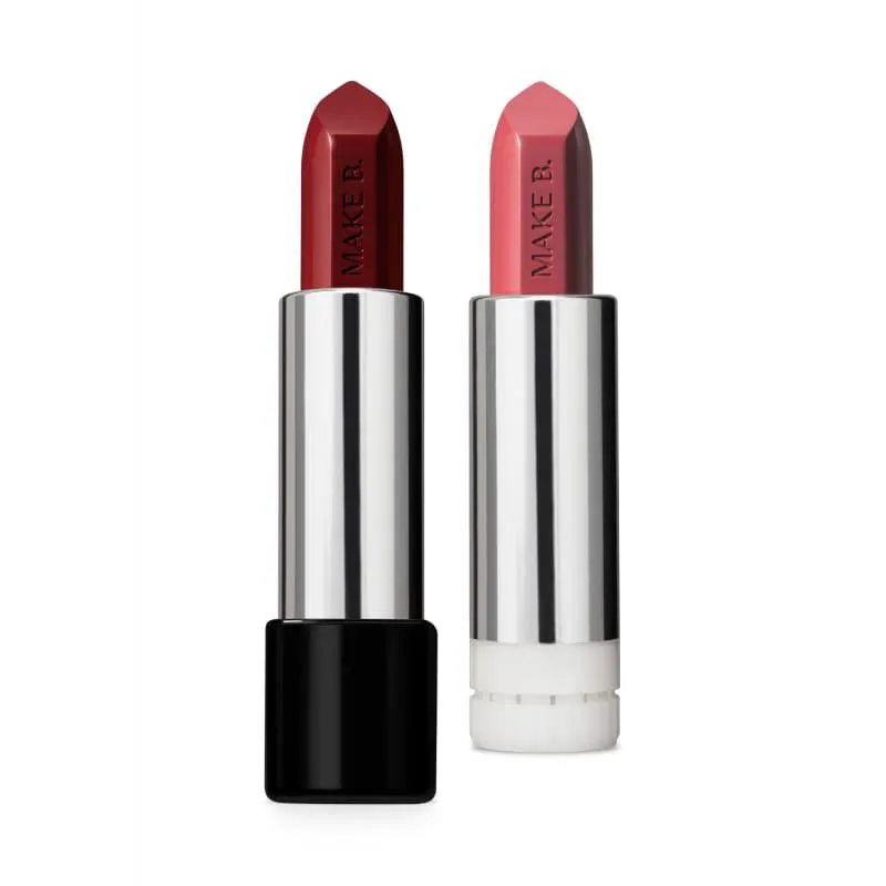 Combo Batom Glossy Make B.: Nude 3,6 g + Refil Rose 3,6g