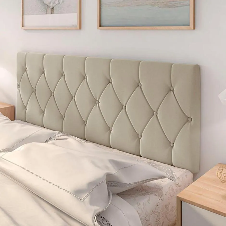 Cabeceira Estofada Casal Belize 140cm Caramelo