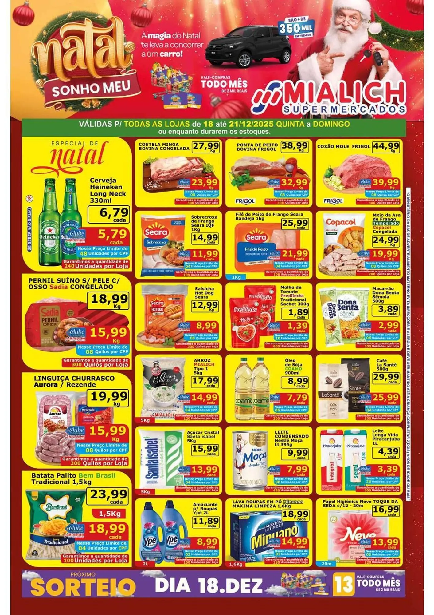 Encarte de Catálogo Mialich Supermercados 18 de dezembro até 21 de dezembro 2025 - Pagina 1