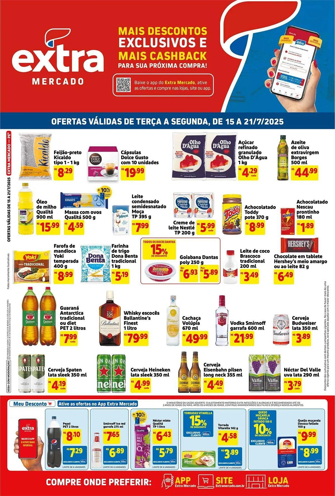Encarte de Catálogo Mercado Extra 15 de julho até 21 de julho 2025 - Pagina 1