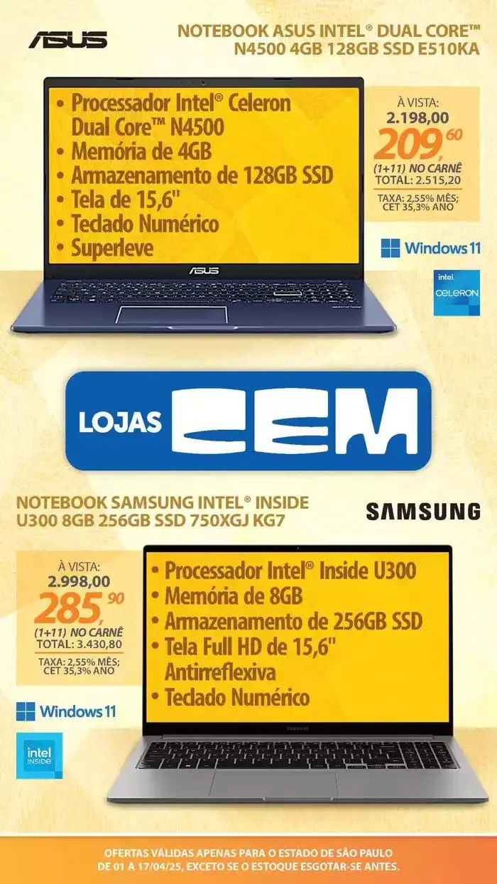 Encarte de Encarte Lojas Cem 3 de abril até 17 de abril 2025 - Pagina 15