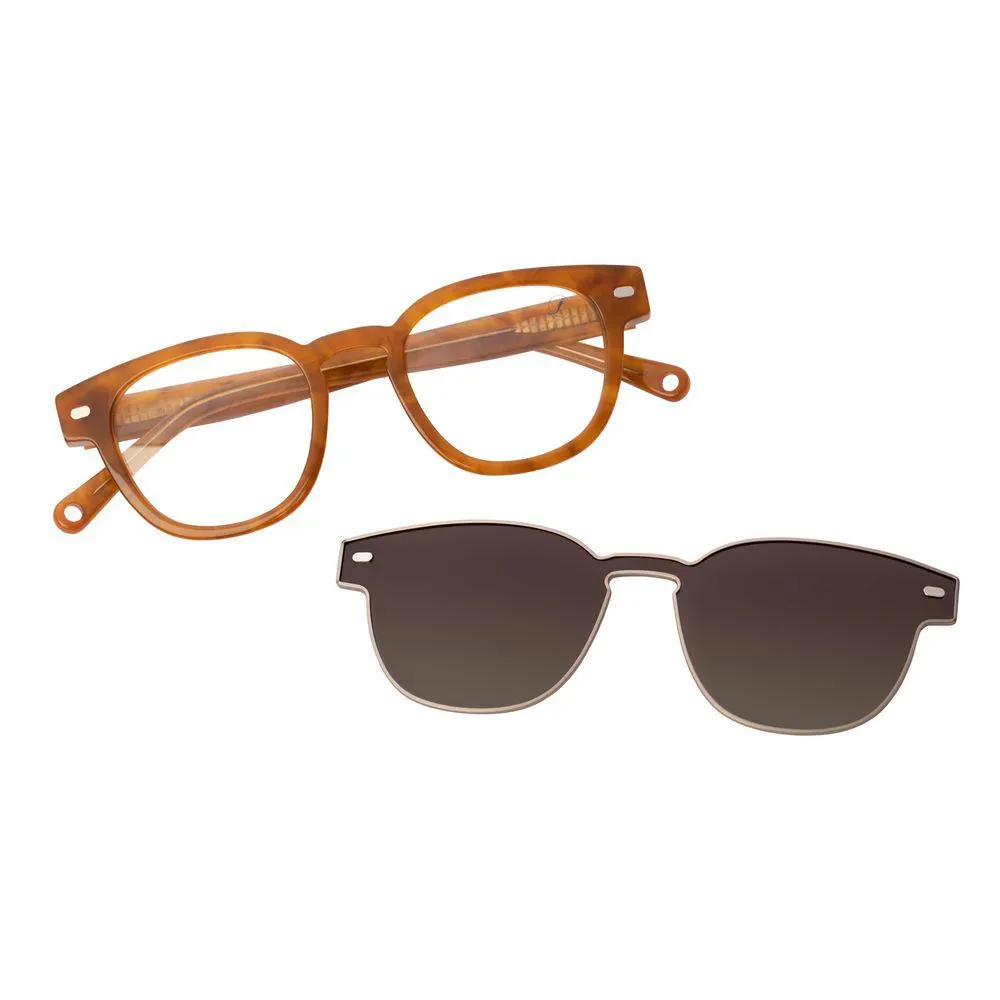 Armação Para Óculos de Grau Unissex Multi Redondo Polarizado Caramelo - LV.MU.0918.5703 M