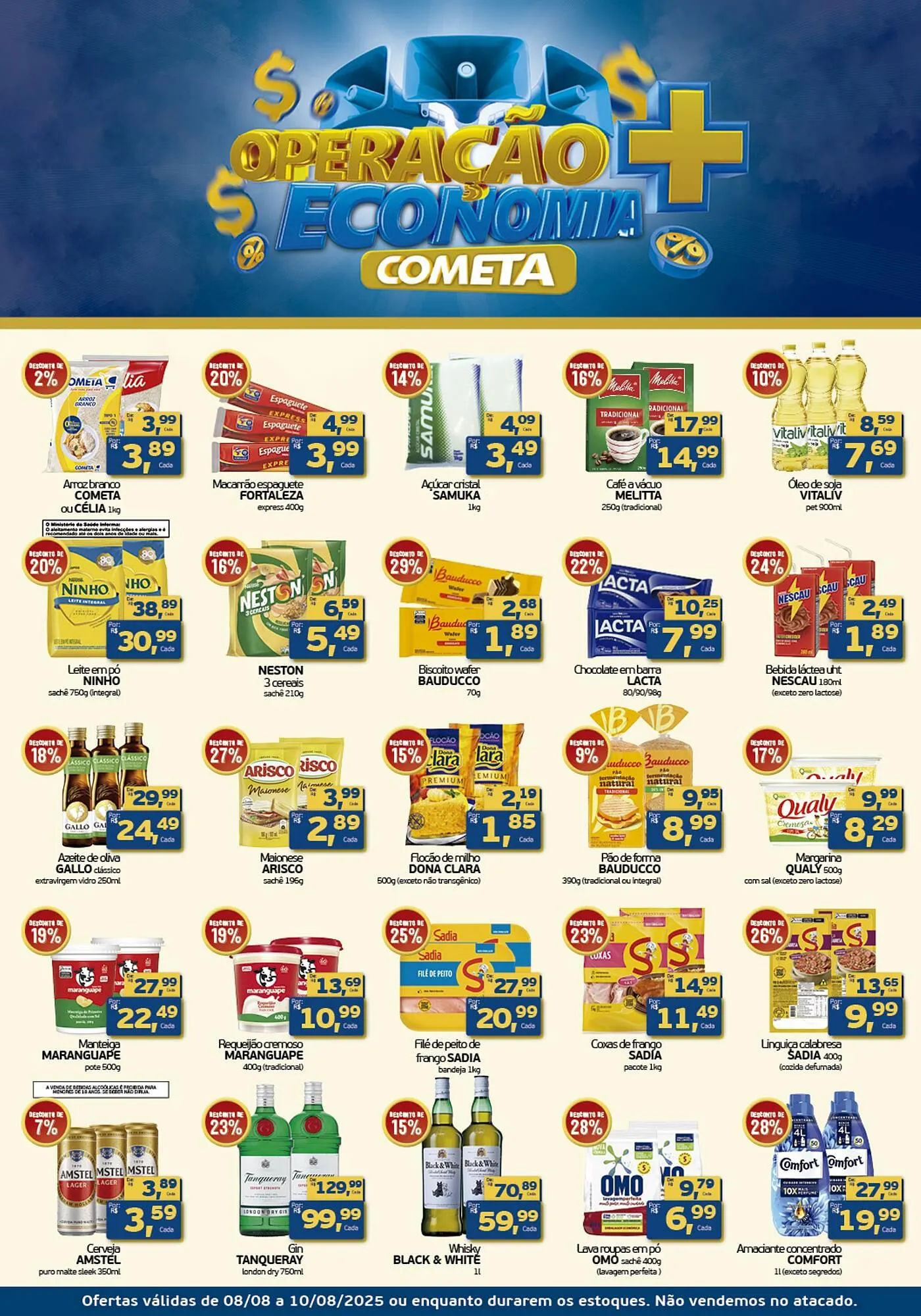 Encarte de Catálogo Cometa Supermercados 8 de agosto até 10 de agosto 2025 - Pagina 1