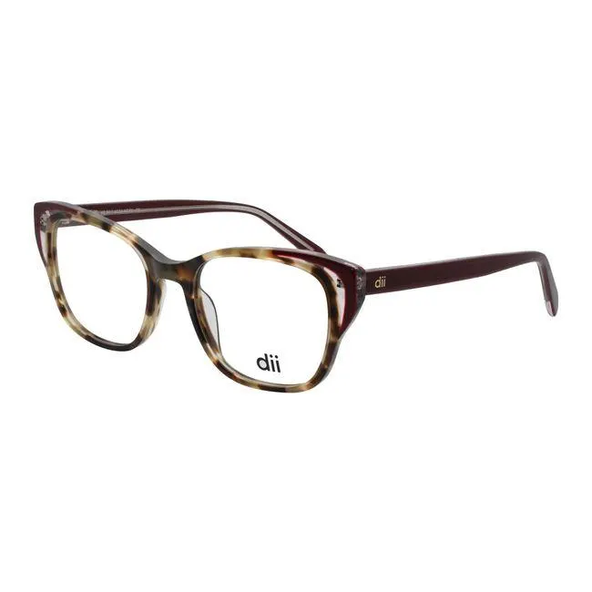 Armação de Óculos de Grau Feminina Dii Collection Gatinho 4056 Cor Demi Amarelo com Cereja
