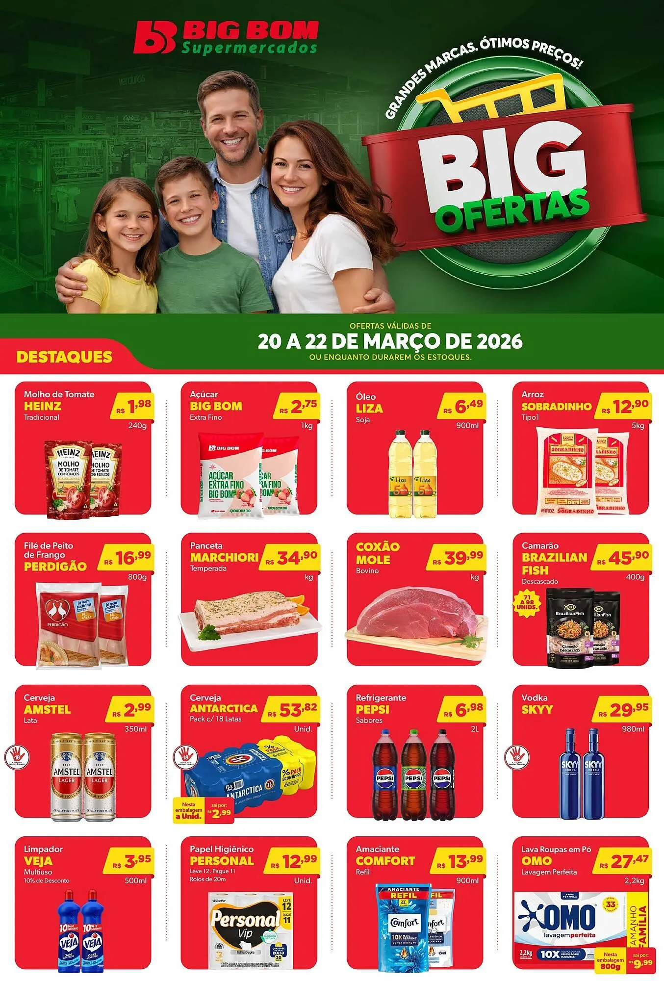 Encarte de Catálogo Big Bom Supermercados 20 de março até 22 de março 2026 - Pagina 1