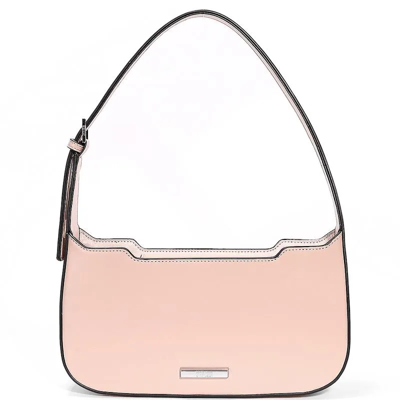 Bolsa Baguete Estruturada Recortada Box Bege