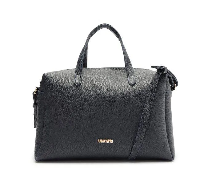 Bolsa Tote Média Azul Arredondada