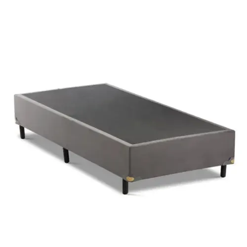 BASE CAMA BOX SUEDE CINZA