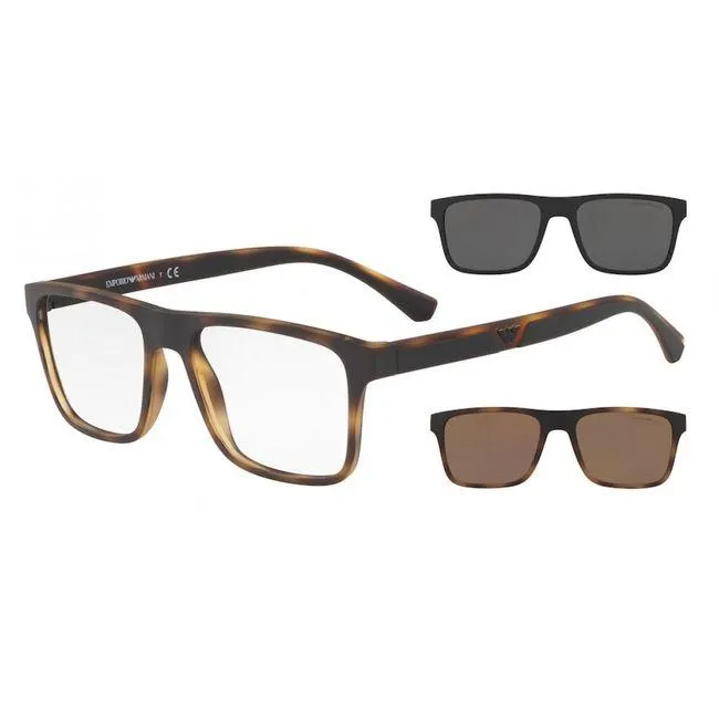 Óculos Clipon Emporio Armani, modelo EA4115, cor Havana Fosco, tamanho 54