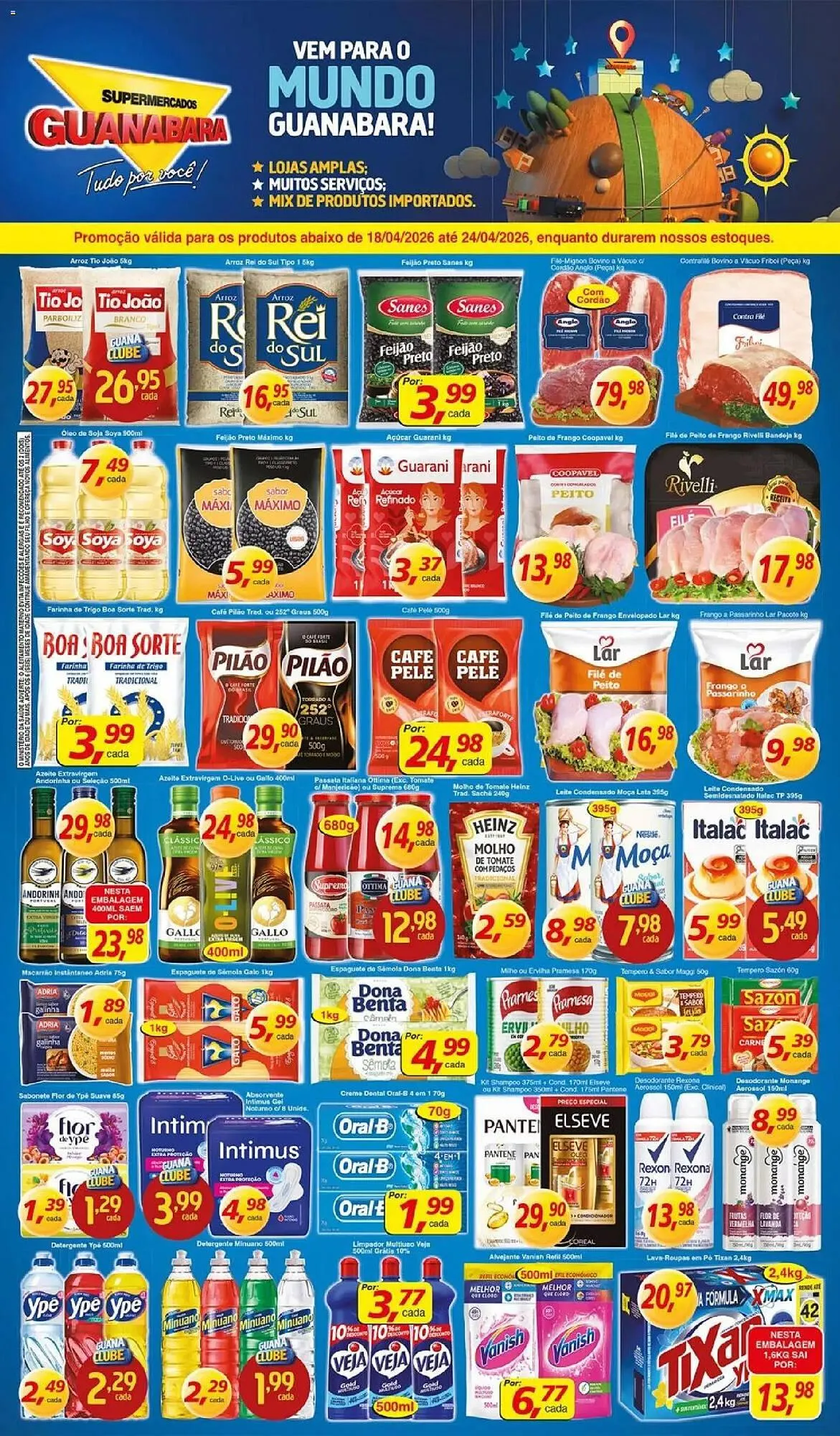 Encarte de Encarte Supermercados Guanabara 18 de abril até 24 de abril 2026 - Pagina 1