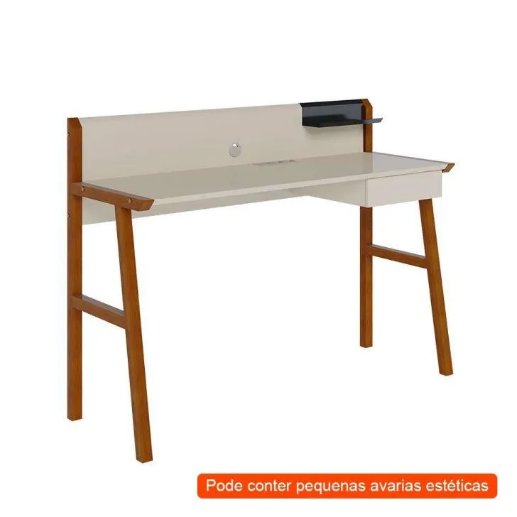 [OUTLET] Escrivaninha Job 1 GV Off White e Nature