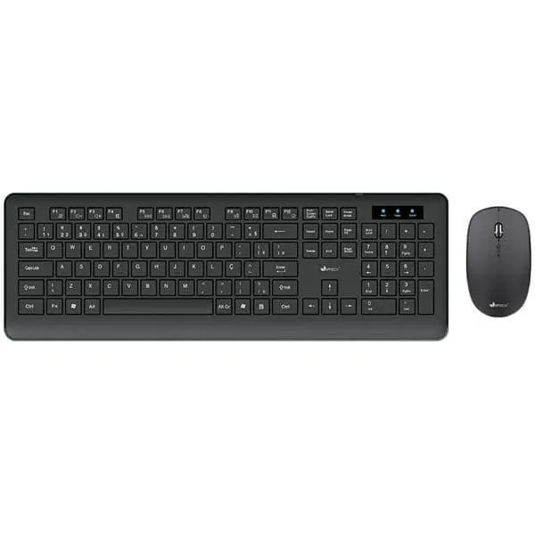 Teclado e Mouse sem Fio, Wireless, Padrão ABNT2, Preto, KMW200, App-Tech - CX 1 UN