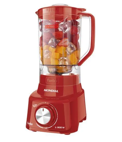 Liquidificador Mondial L-900-FR Turbo - 900W de Potência - Vermelho