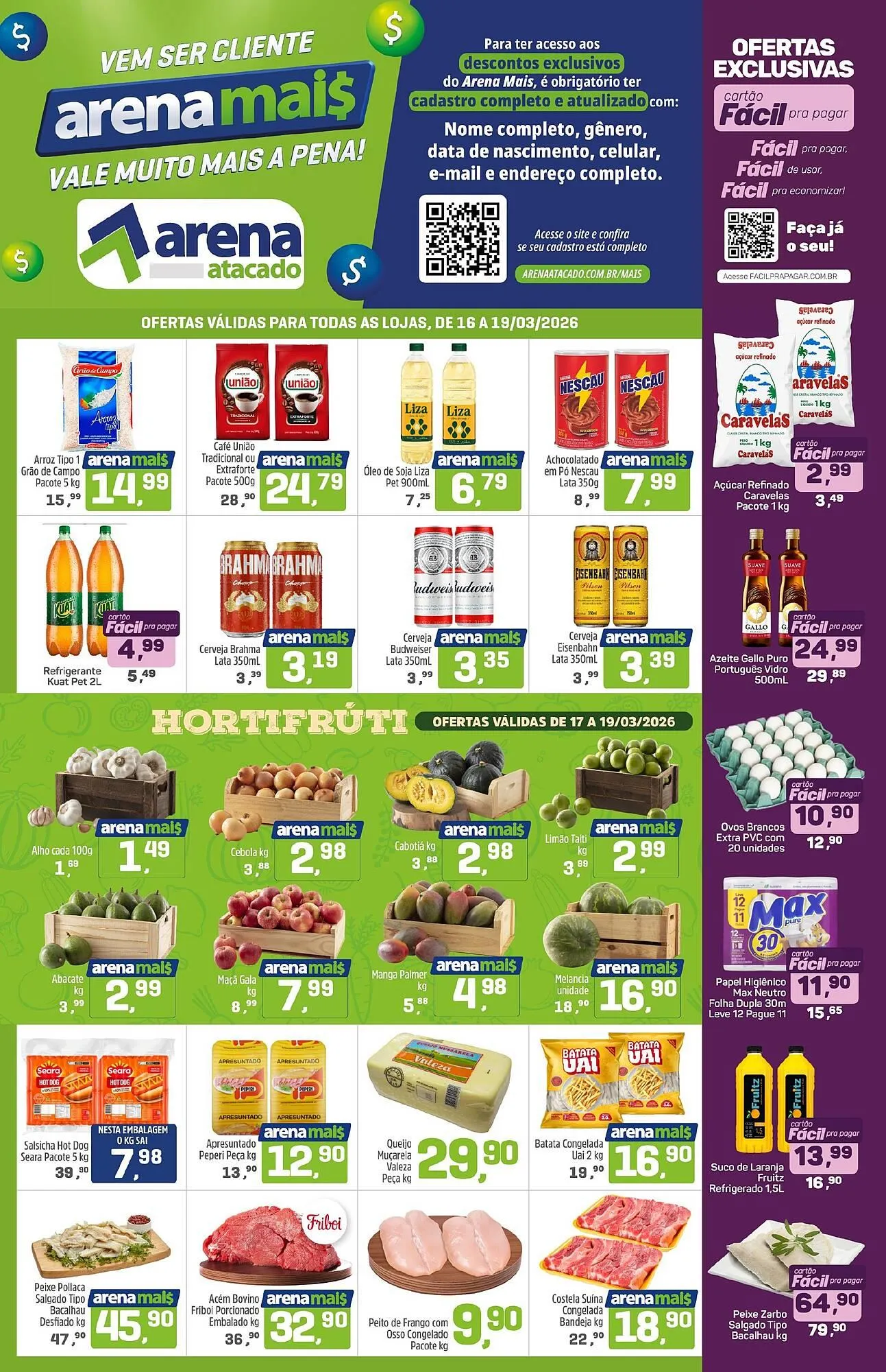 Encarte de Folheto Arena Atacado 16 de março até 19 de março 2026 - Pagina 1