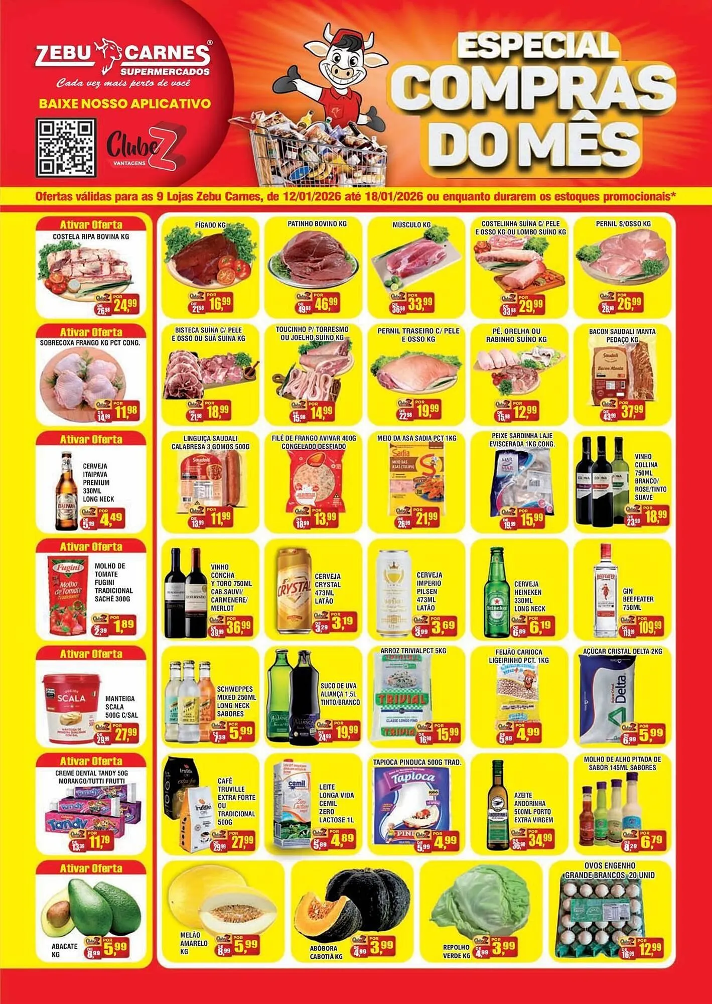 Encarte de Catálogo Zebu Carnes Supermercados 12 de janeiro até 18 de janeiro 2026 - Pagina 1