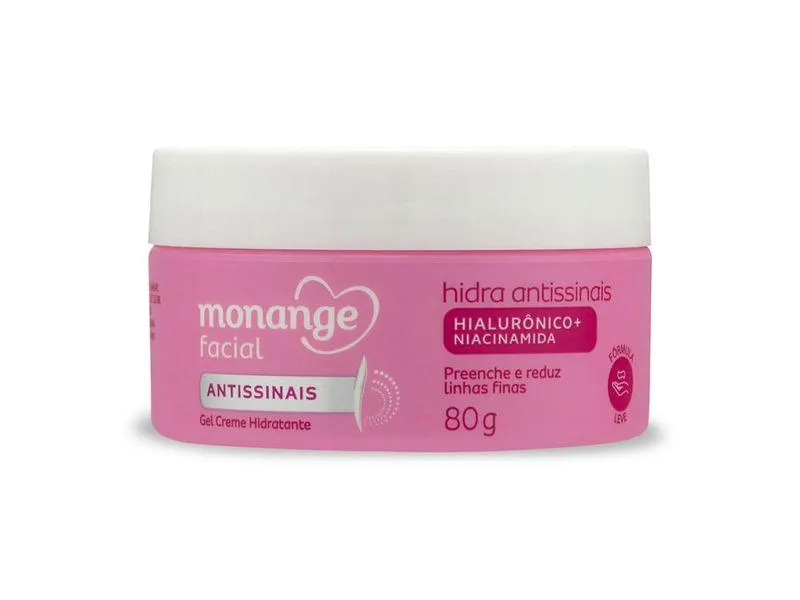 Gel Creme Hidratante Monange Facial Hidra Antissinais 80g