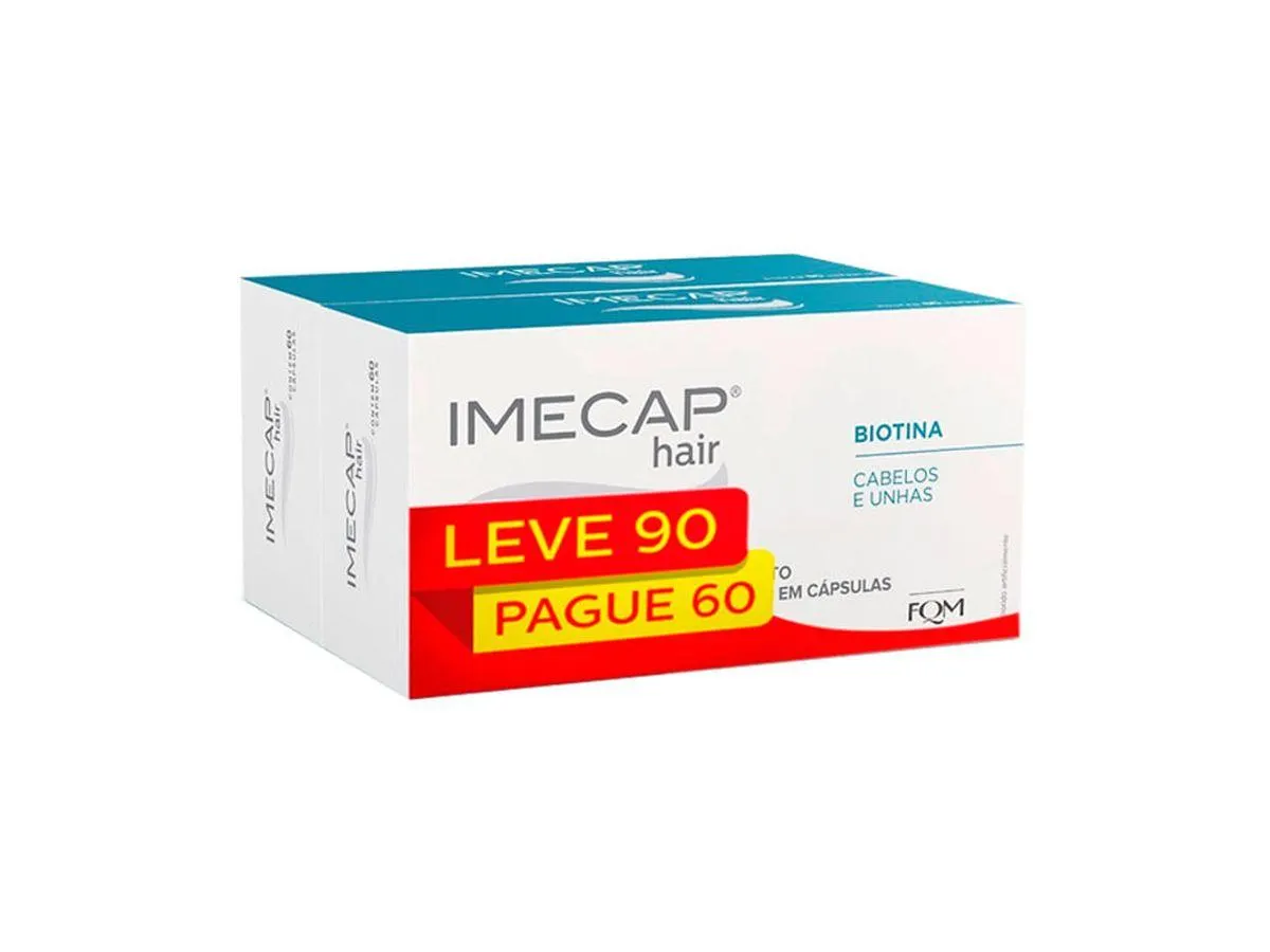 Suplemento Alimentar Imecap Hair Cabelos e Unhas Leve 90 Pague 60 Cápsulas