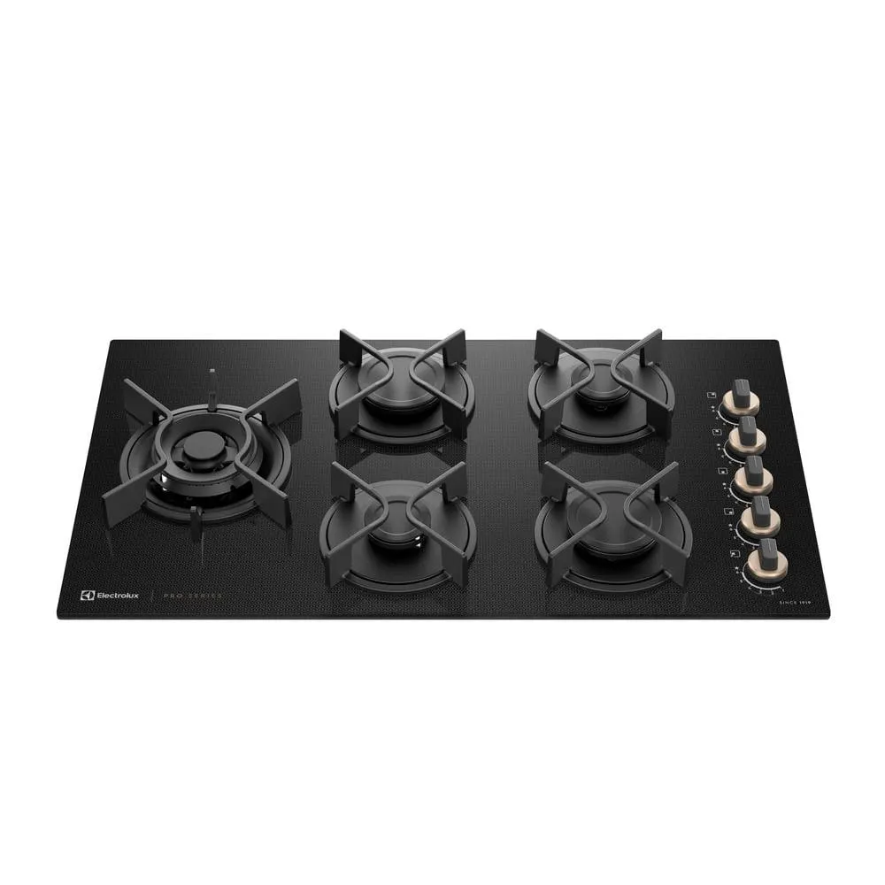 Cooktop 5 Bocas a Gás Electrolux Mesa de Vidro Pro Series ChamaPrecisa e Multi Chama (KE5PS)