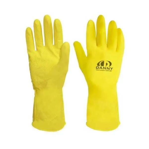 Luva de Proteção Confort Látex Multiuso M Amarelo C.A 15532 1 Par Danny
