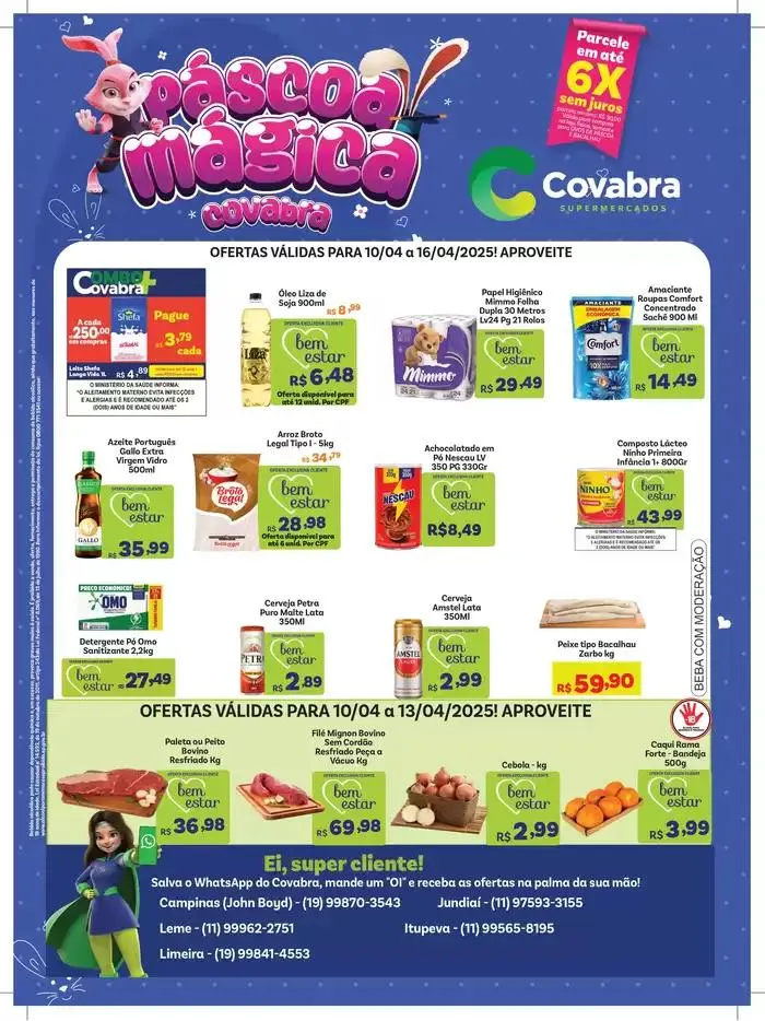 Encarte de Encarte Covabra Supermercados 11 de abril até 16 de abril 2025 - Pagina 1