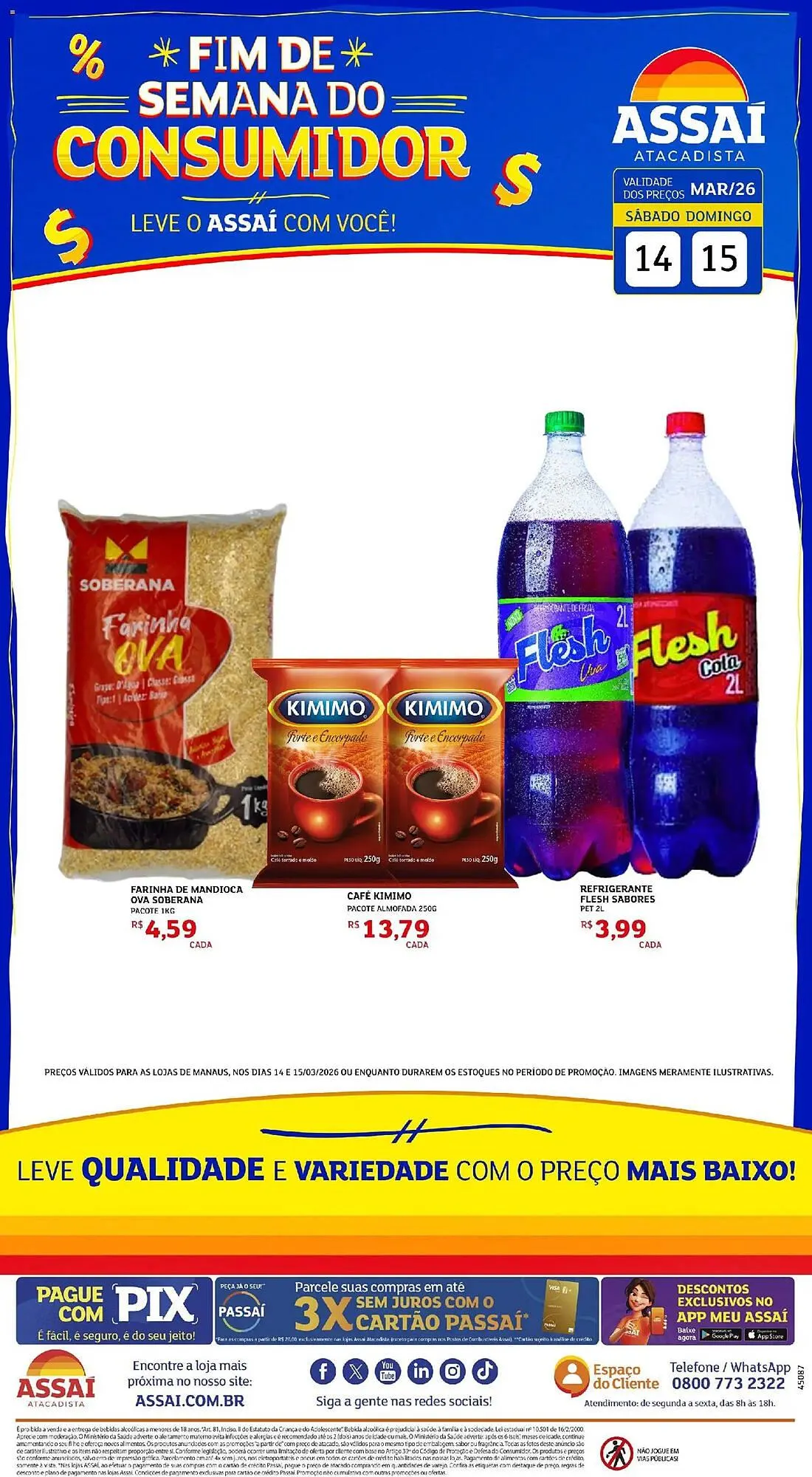 Encarte de Encarte Assaí Atacadista 14 de março até 15 de março 2026 - Pagina 1