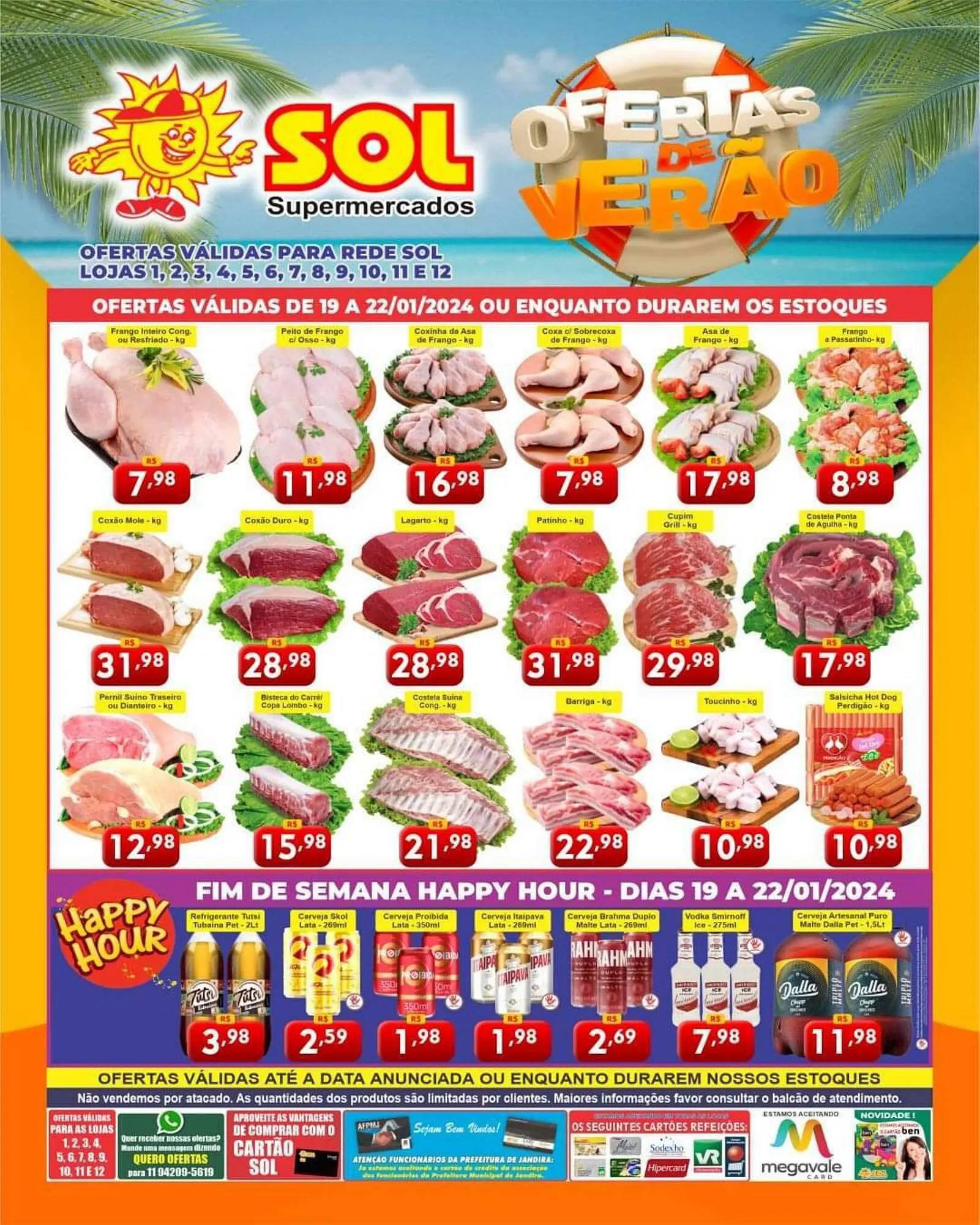 Encarte de Catálogo Sol Supermercados 19 de janeiro até 22 de janeiro 2024 - Pagina 1