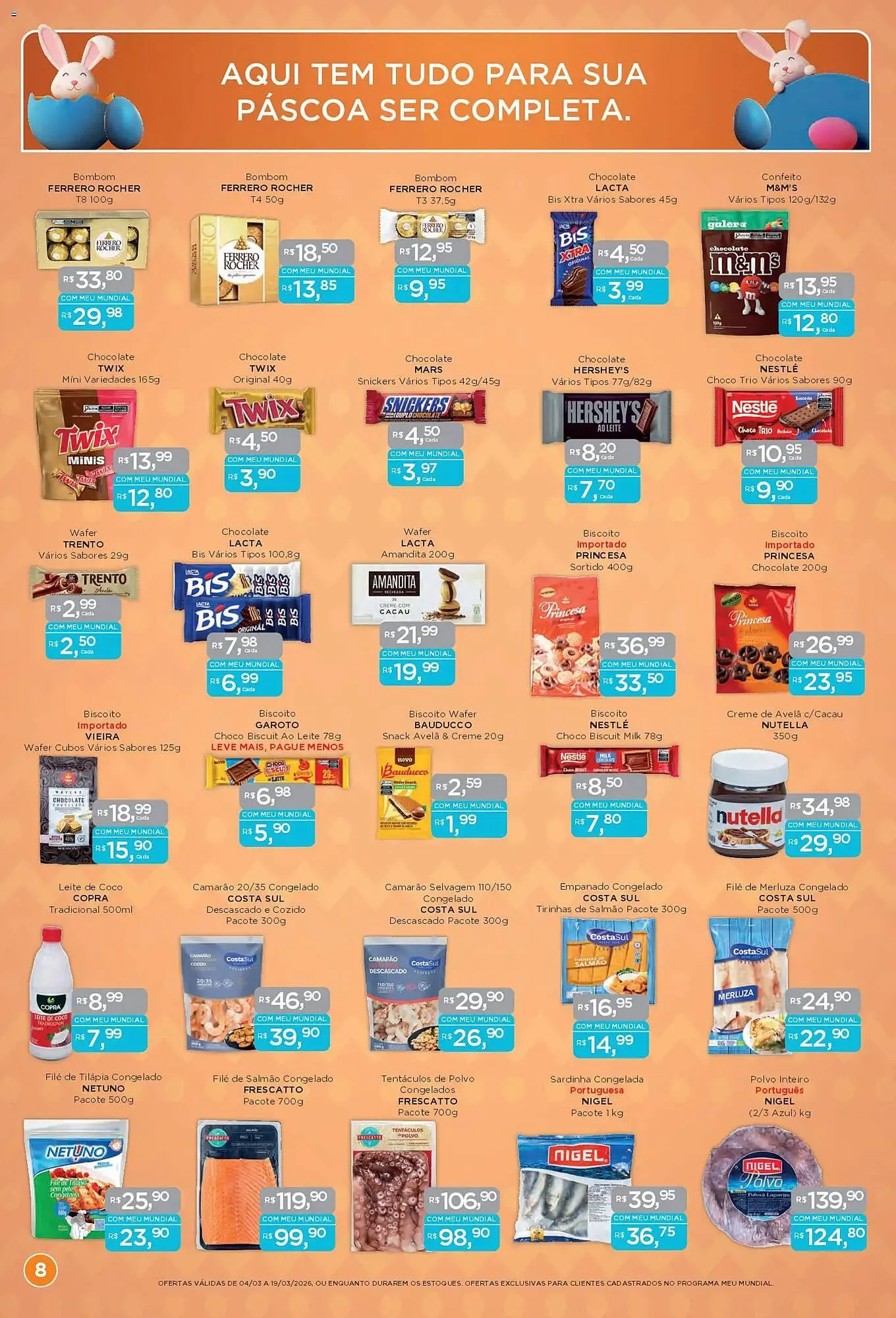 Encarte de Encarte Supermercados Mundial 4 de março até 19 de março 2026 - Pagina 8
