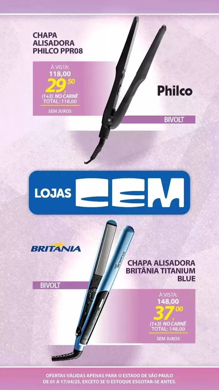 Encarte de Encarte Lojas Cem 3 de abril até 17 de abril 2025 - Pagina 127