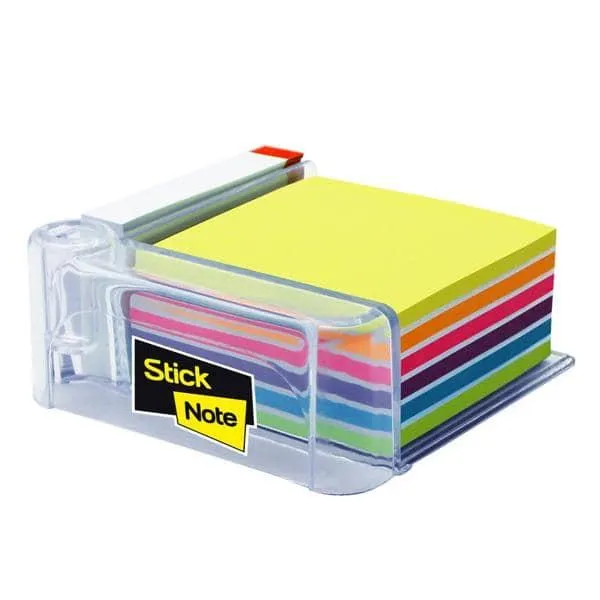 Suporte Stick Note com bloco autoadesivo + marcadores, Stick Note - PT 1 UN