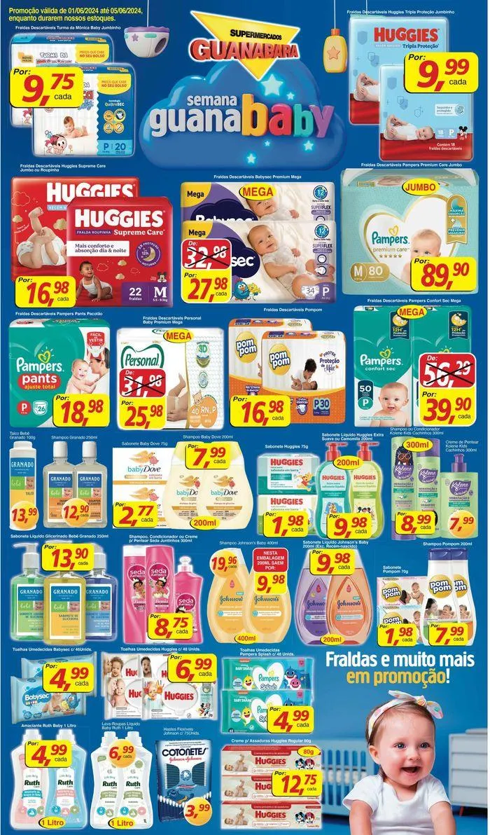 Encarte de Ofertas Supermercados Guanabara 3 de junho até 5 de junho 2024 - Pagina 1