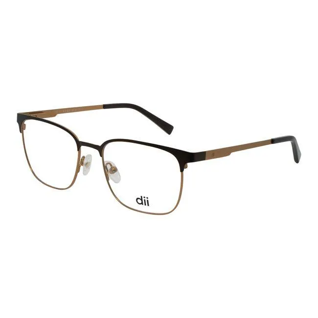 Armação de Óculos de Grau Masculino Dii Collection 4067 Quadrado Cor Preto com Dark Gold