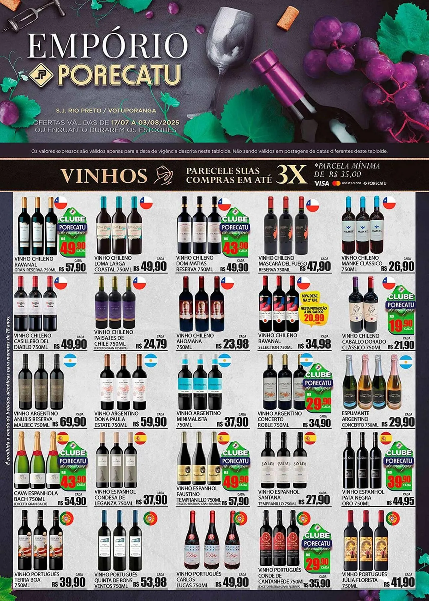 Encarte de Catálogo Supermercado Porecatu 17 de julho até 3 de agosto 2025 - Pagina 1