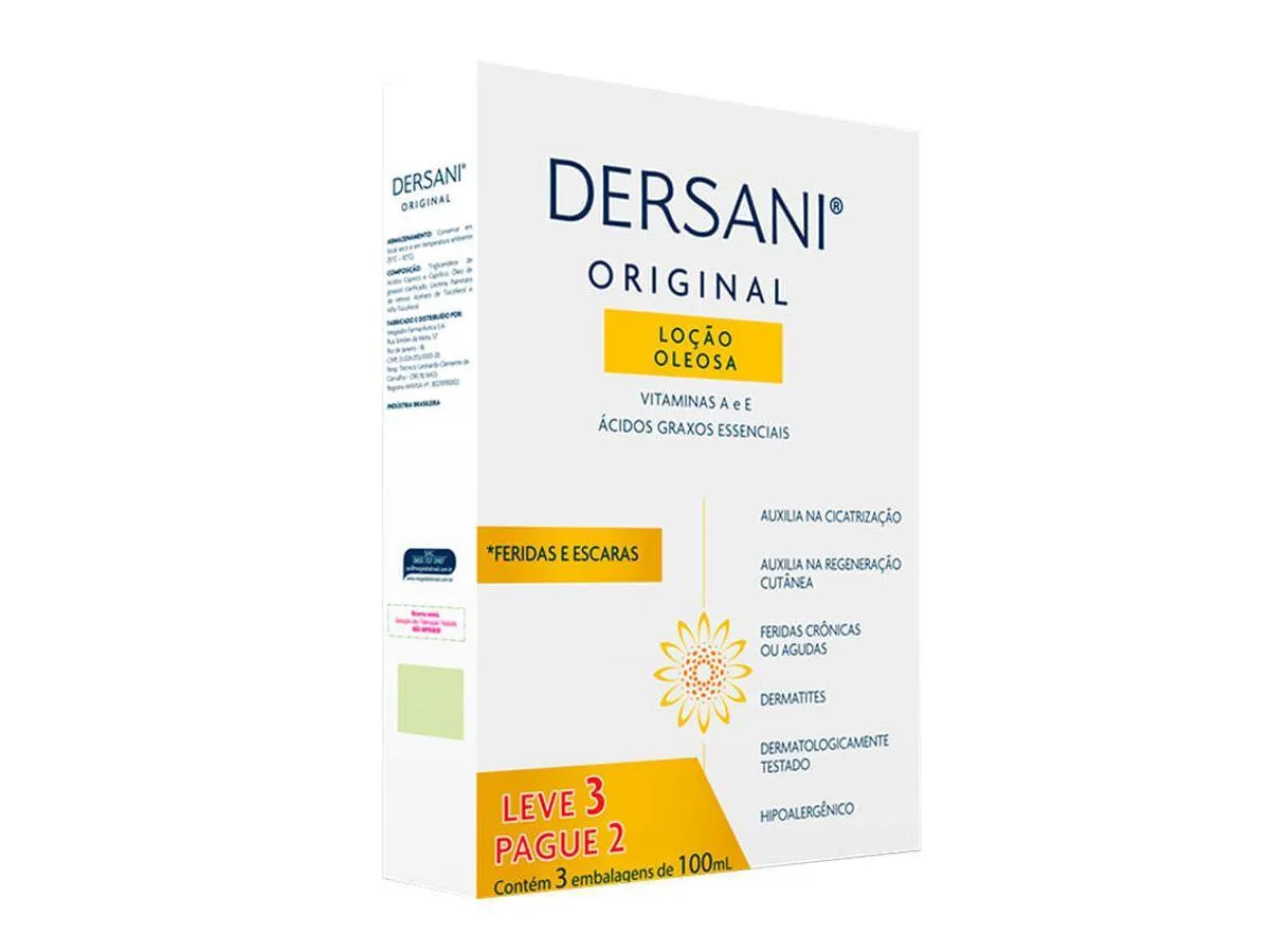 Kit Loção Oleosa Dersani Original 3 Unidades 100ml Cada