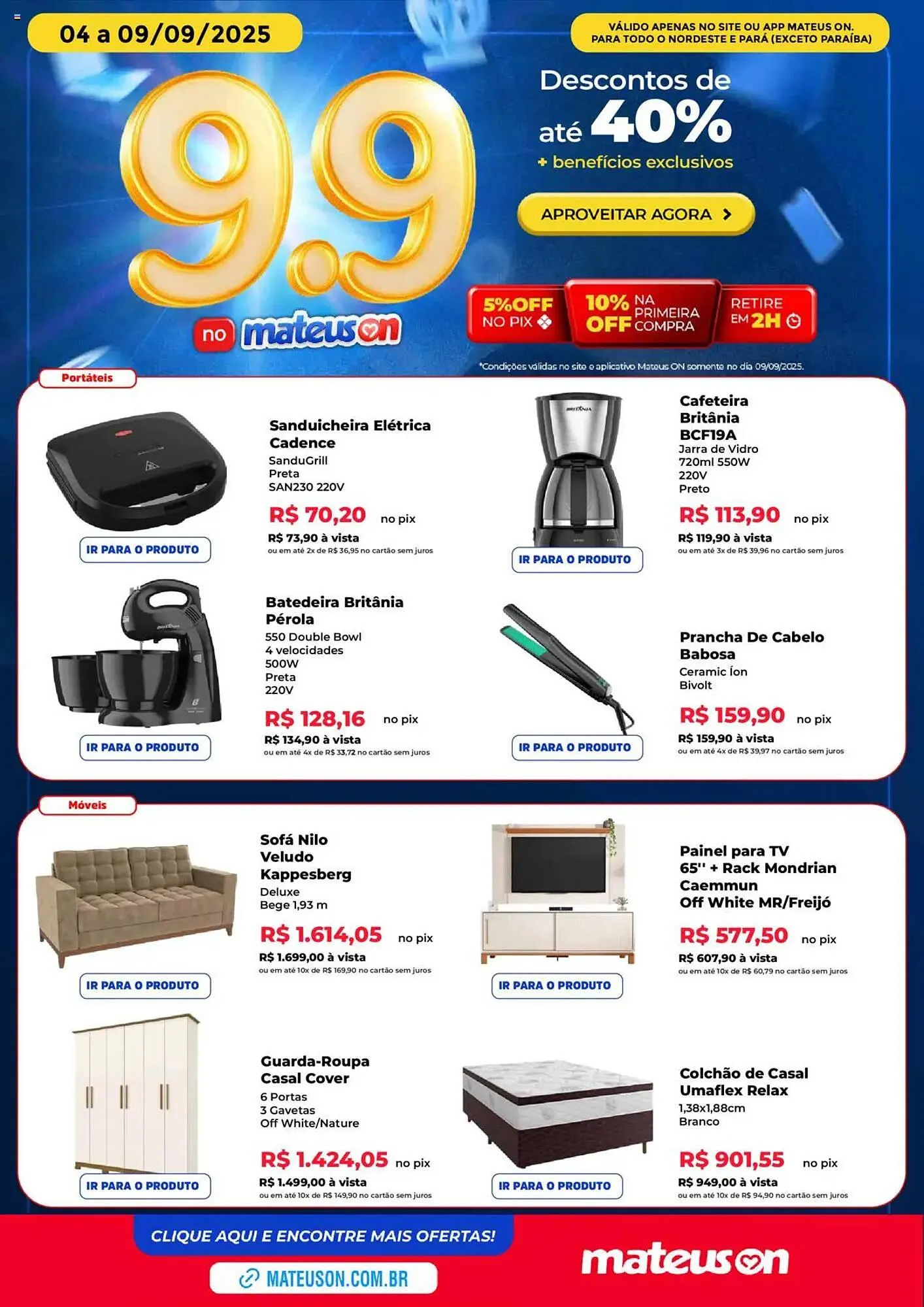 Encarte de Catálogo Supermercados Mateus 4 de setembro até 9 de setembro 2025 - Pagina 1