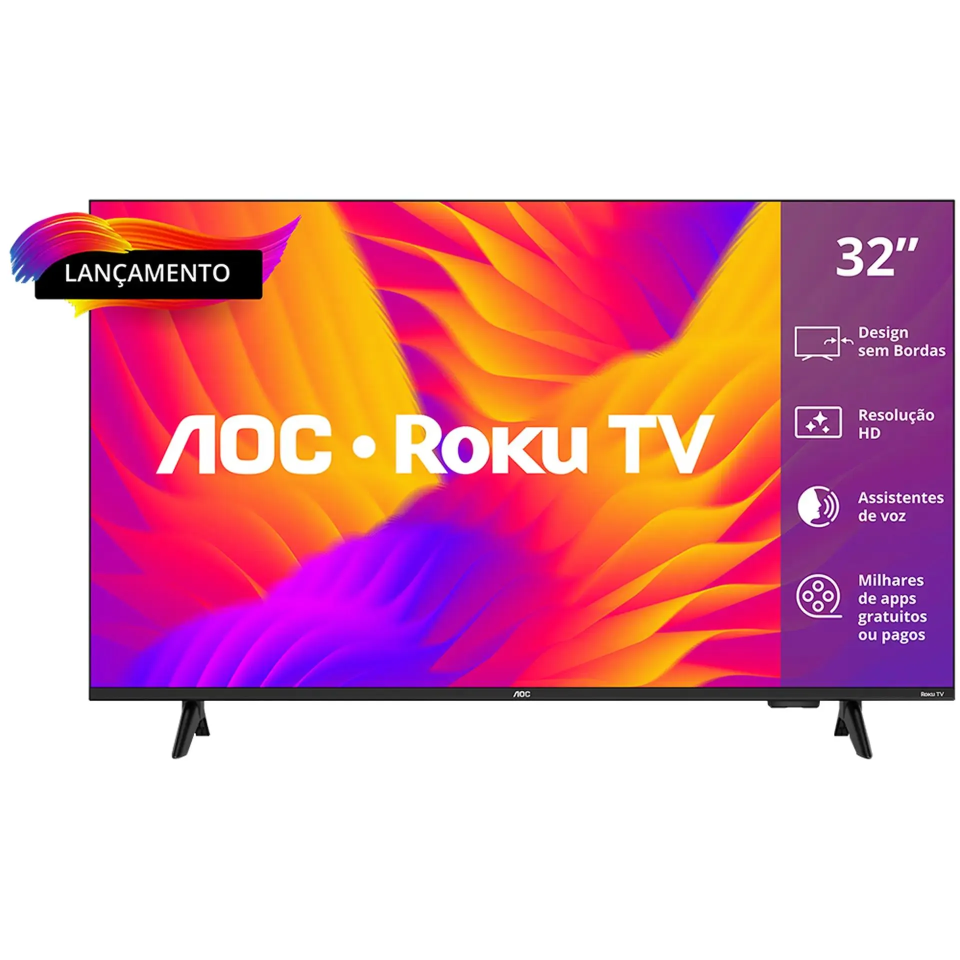Smart TV AOC DLED 32" WI-FI Roku TV Quad Core 32S5155/78G