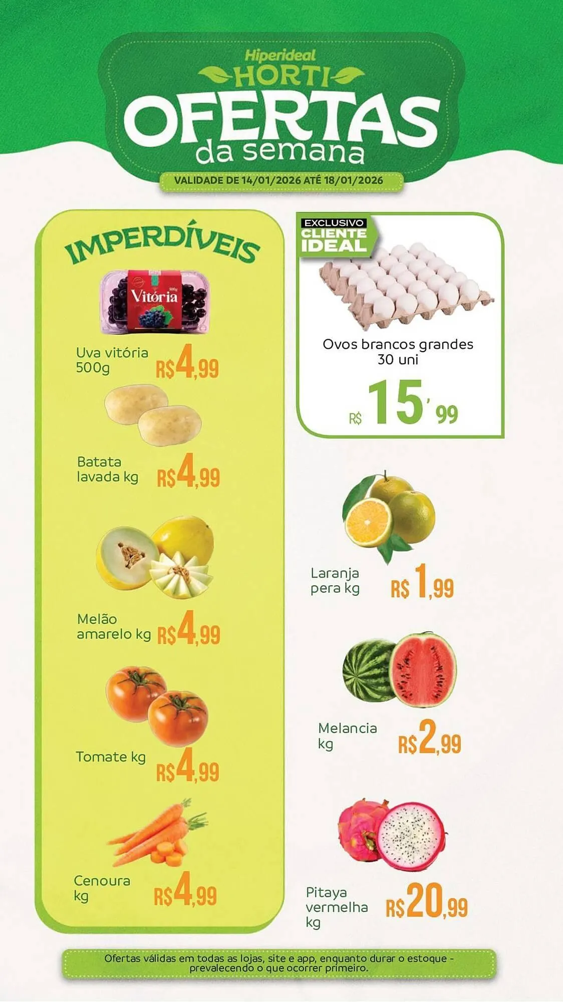 Encarte de Catálogo Hiperideal Supermercados 14 de janeiro até 18 de janeiro 2026 - Pagina 1