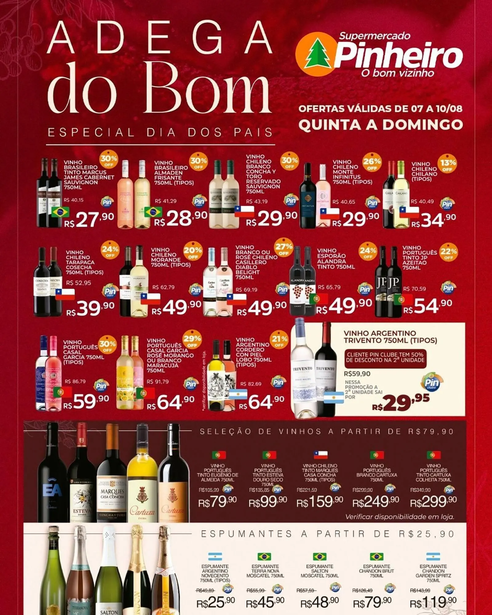 Encarte de Catálogo Pinheiro Supermercado 7 de agosto até 10 de agosto 2025 - Pagina 1