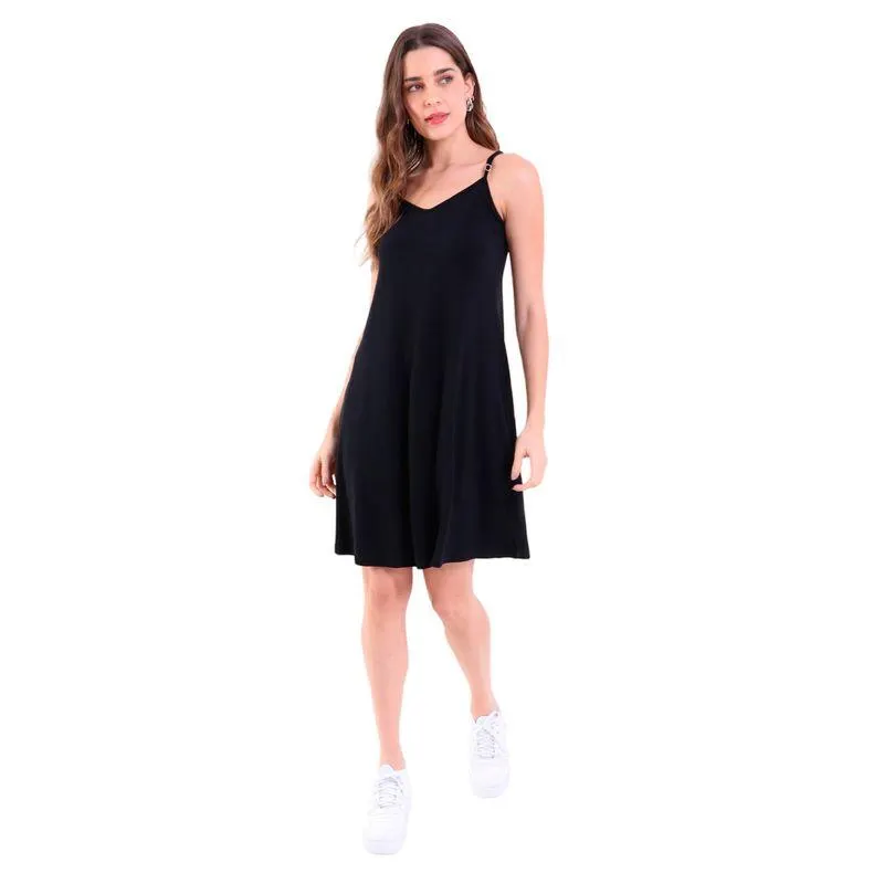 Vestido Regata de Alcinhas Reguláveis Trendz Preto