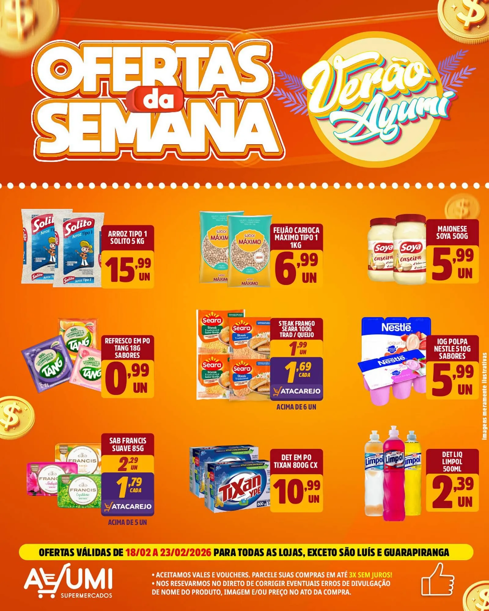 Encarte de Folheto Ayumi Supermercados 19 de fevereiro até 23 de fevereiro 2026 - Pagina 1