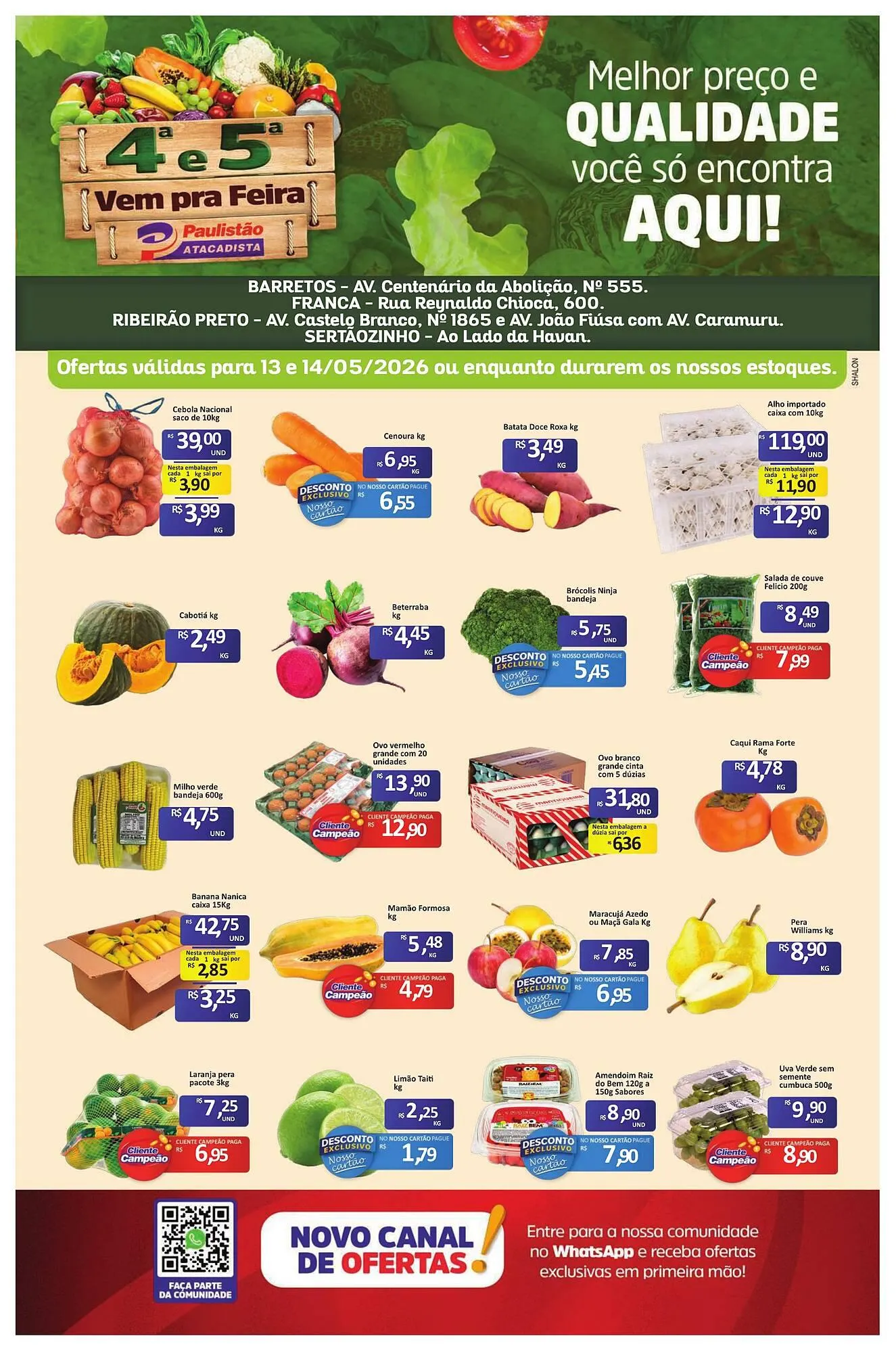 Encarte de Catálogo Paulistão Supermercados 13 de maio até 14 de maio 2026 - Pagina 1
