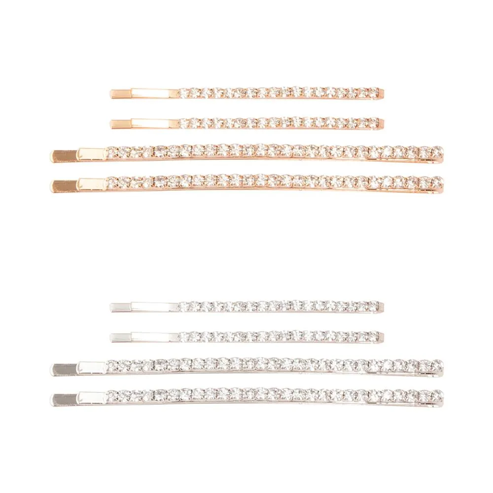 Kit Grampos Para Cabelo Strass Liga de Alumínio e Vidro Sortido 2 Peças 9x0,7x0,2cm LM2819 - honeyhome